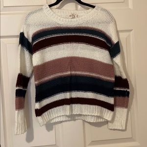 Striped Cable Knit Sweater
